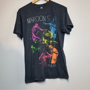MAROON 5 TOUR 2015 Event Band Graphic T Shirt Heather Gray Ladies Size Medium